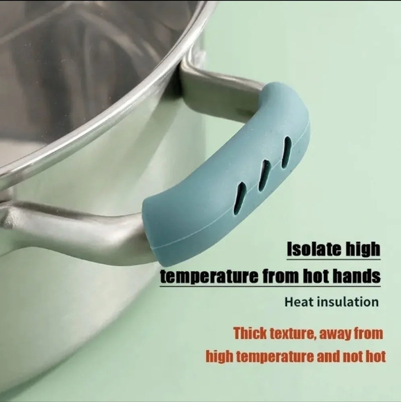 8pcs Red Silicone pot and lid handle covers - Picture 4 of 7